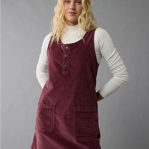 American Eagle Burgundy corduroy mini dress